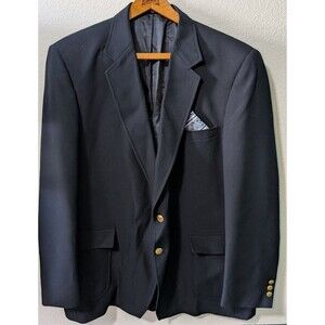 Perma Prest Action Separates Suit Jacket Men Navy Brass Buttons Vintage